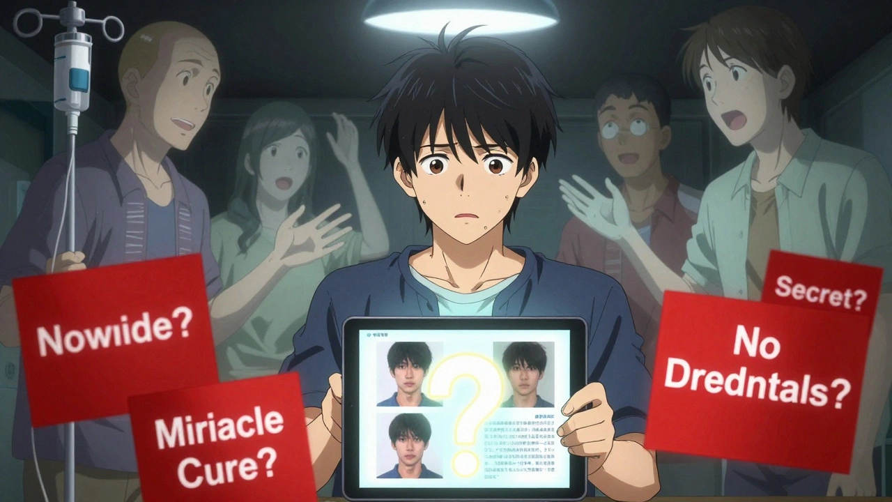 Person about to delete dangerous health post as ghostly patients reach out for help.