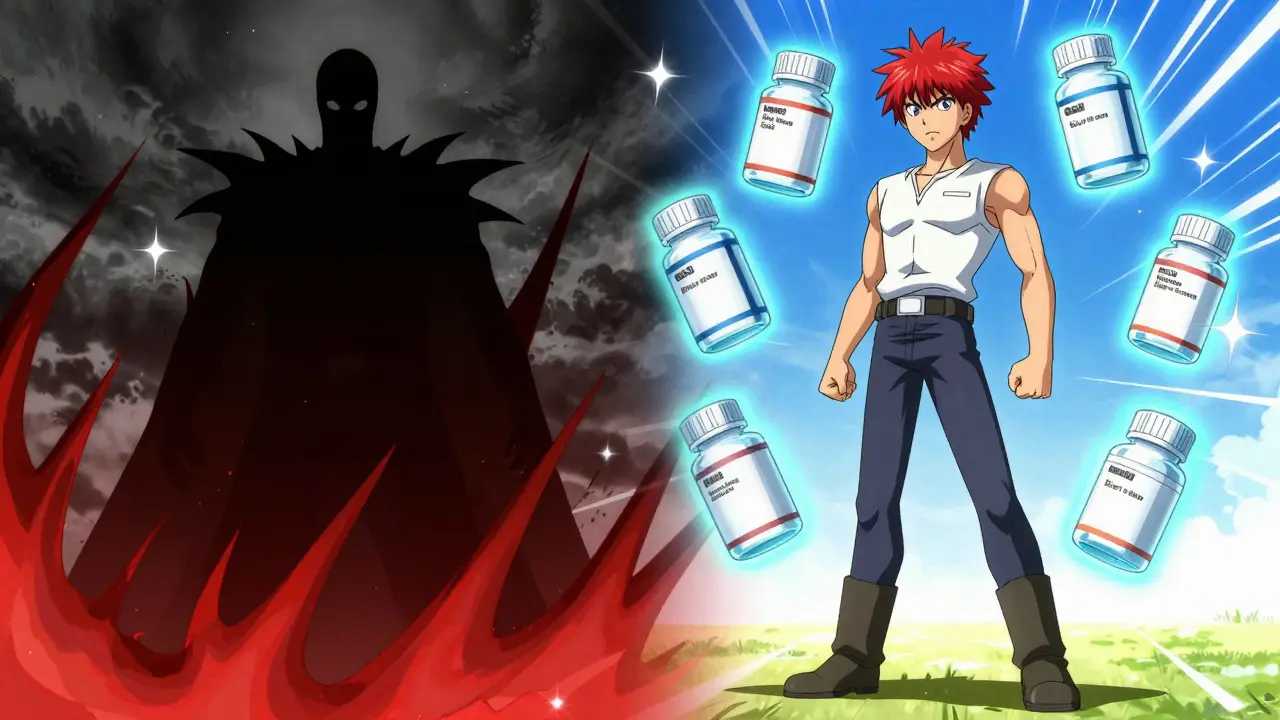 Shounen style contrast between expensive retail and cheap generics