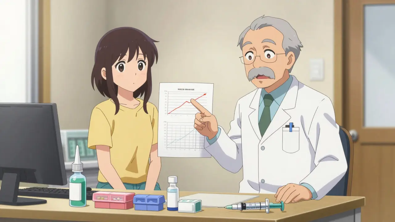 Doctor explaining allergy treatment options to patient